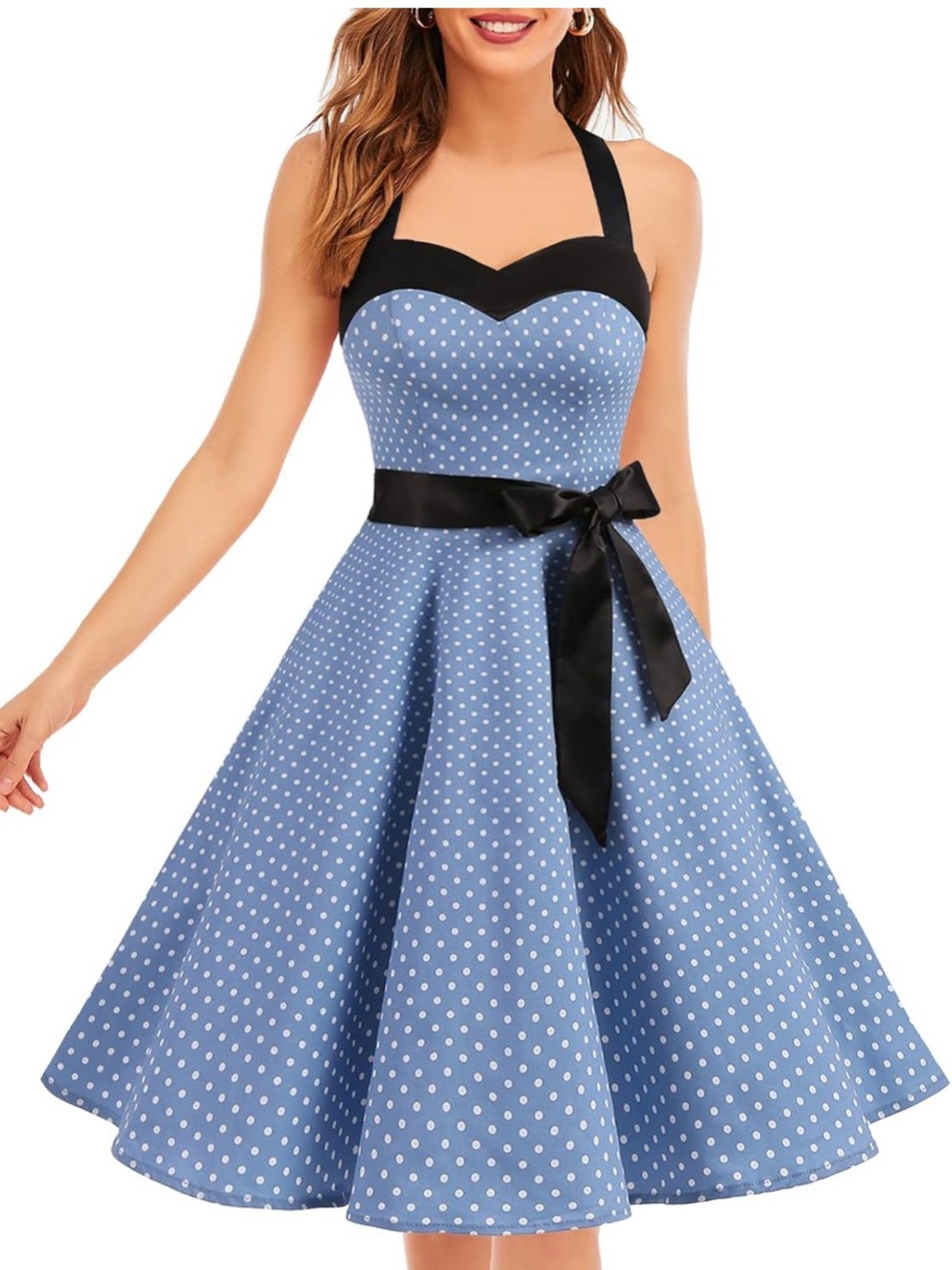 Vintage 1950s Rockabilly
Swing Dress Halterneck A-Line Pinup Retro Party
Dress